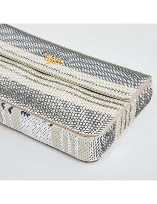 Pochette PRADA sequins argent
