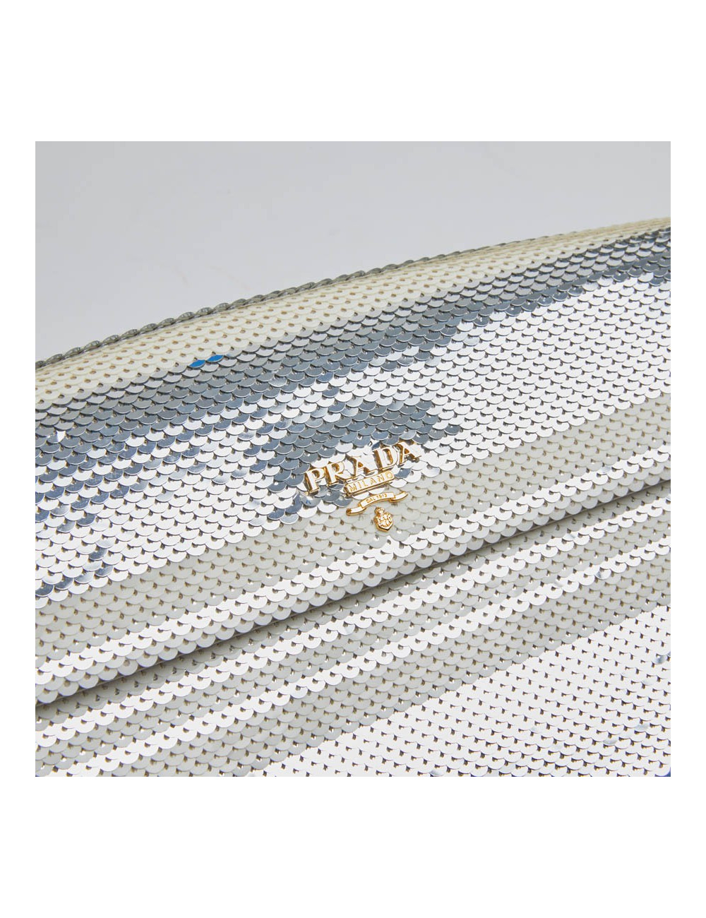 Pochette PRADA sequins argent