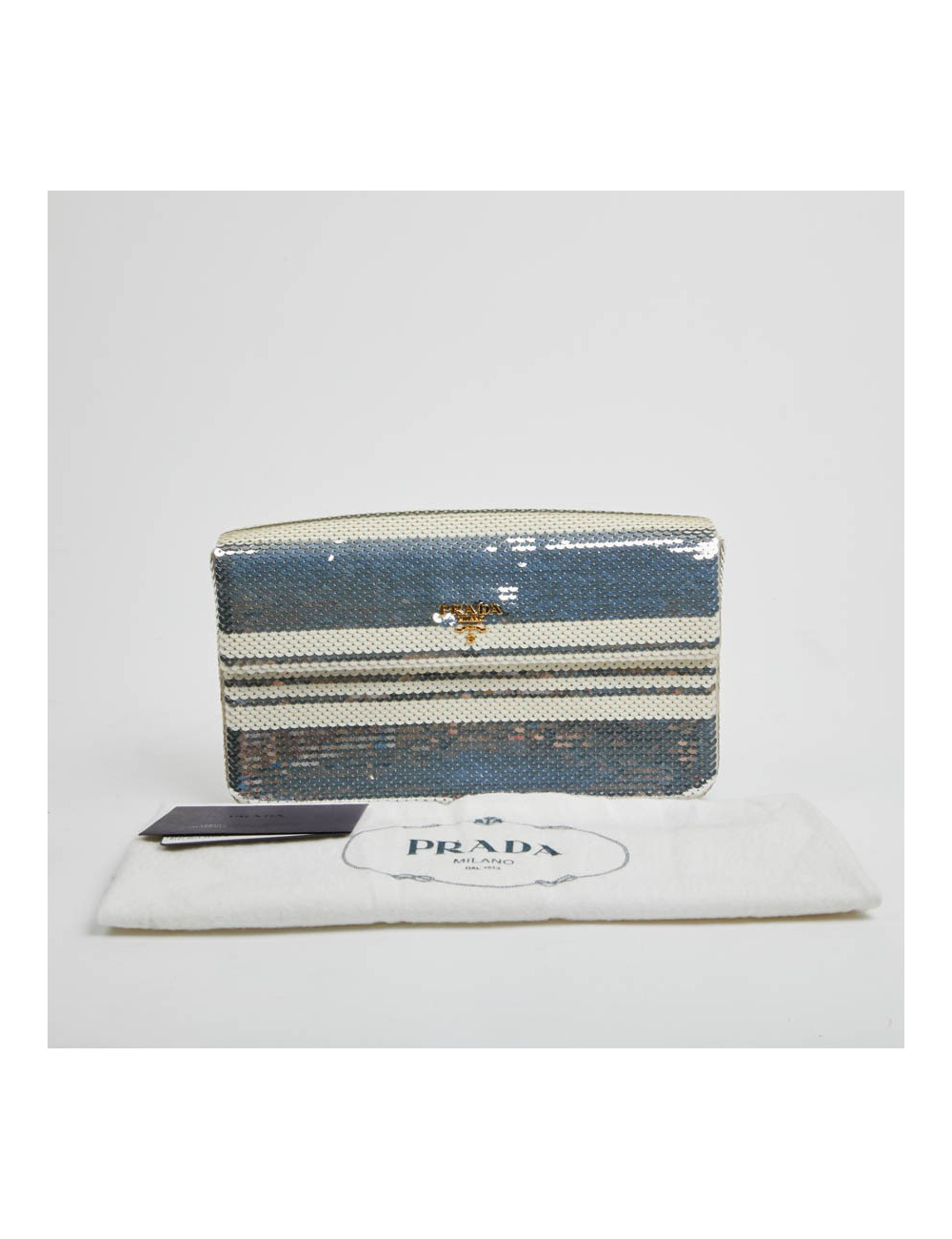 Pochette PRADA sequins argent