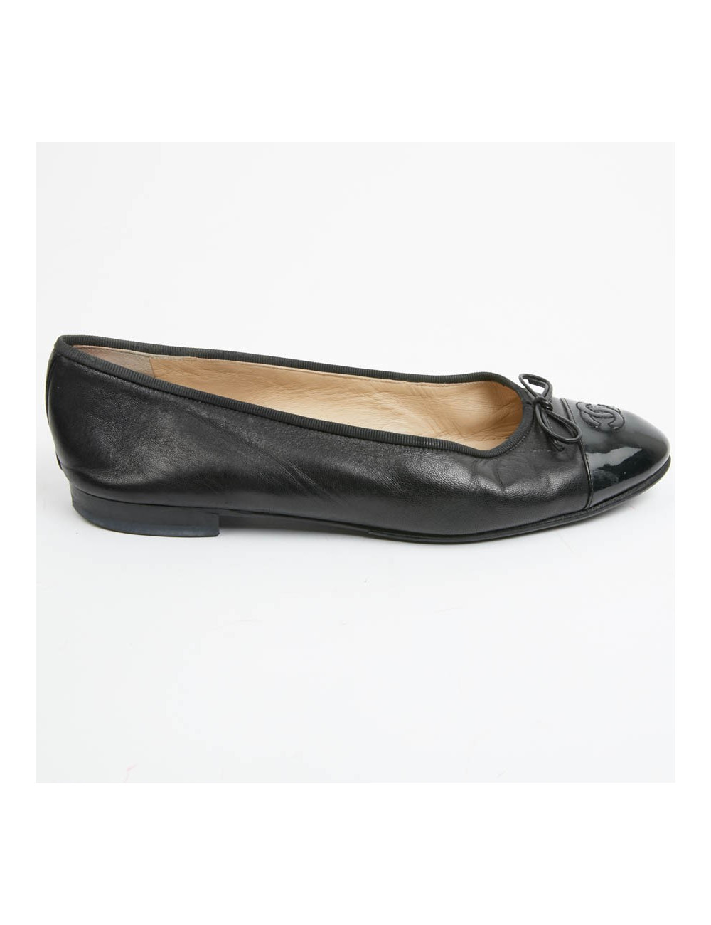 Ballerines T 40,5 CHANEL cuir noir