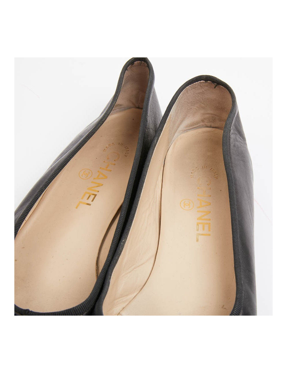 Ballerines T 40,5 CHANEL cuir noir