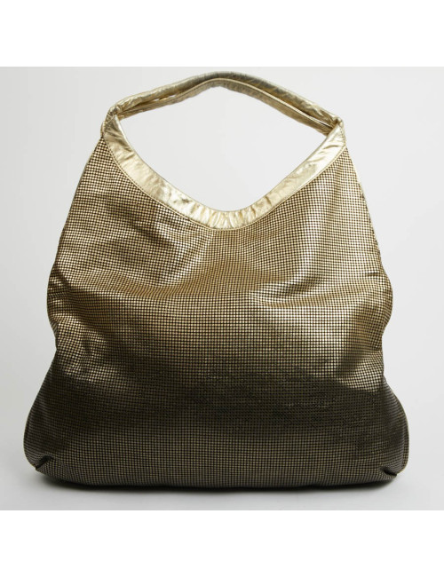 Sac CHANEL cuir perforé doré 