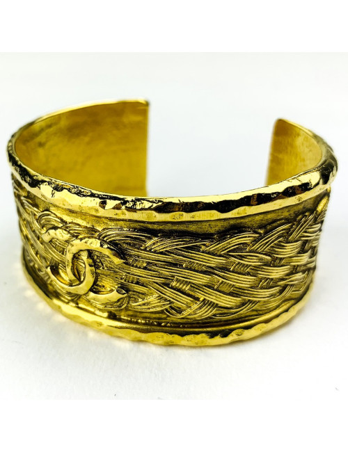 Manchette CHANEL vintage dorée