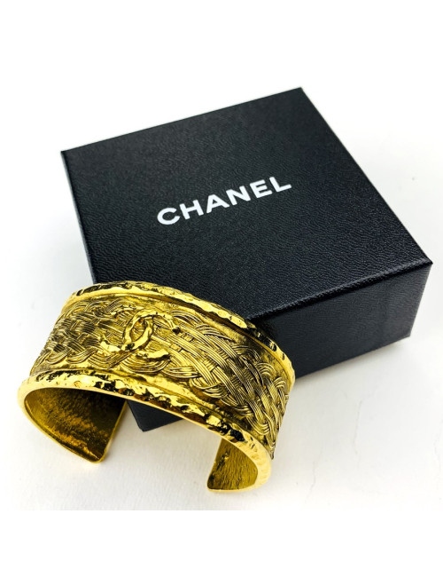 Manchette couture CHANEL vintage dorée