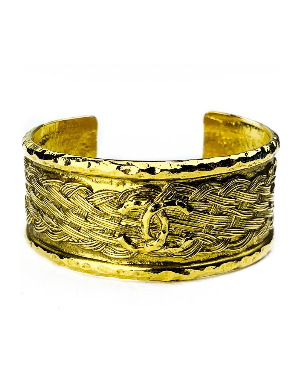 Manchette couture CHANEL vintage dorée