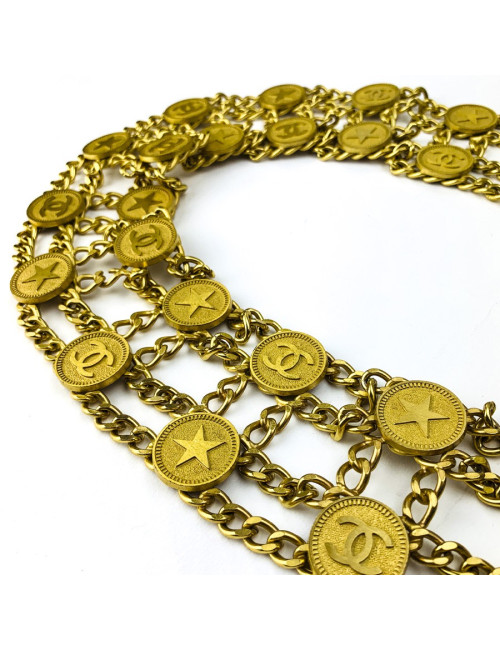 Ceinture CHANEL pièces CC et étoiles
