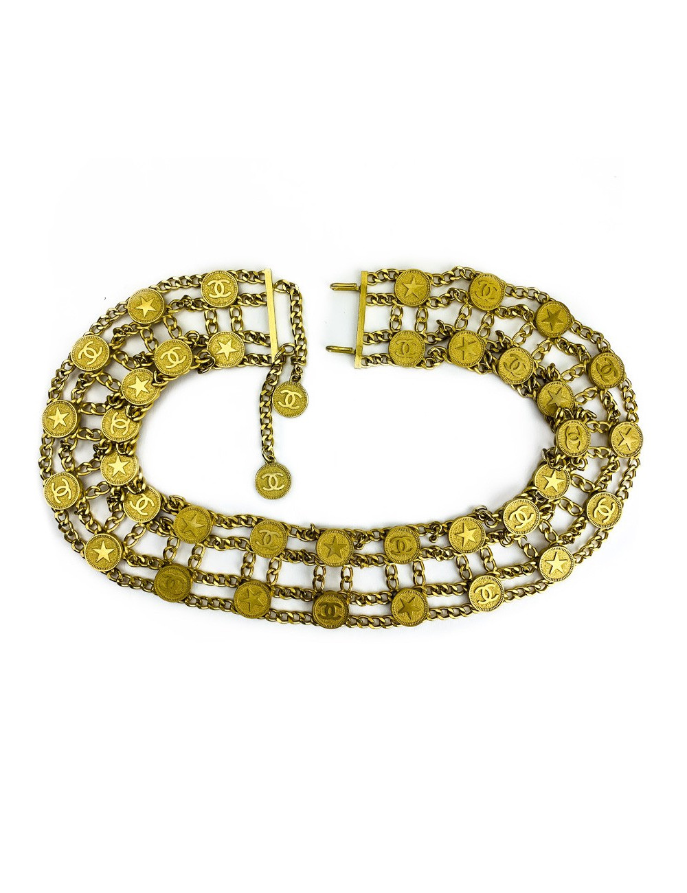 Ceinture CHANEL pièces CC et étoiles