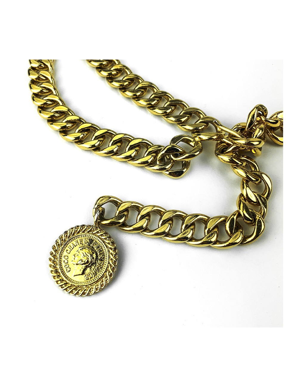 Chanel ceinture double chaine dorée vintage