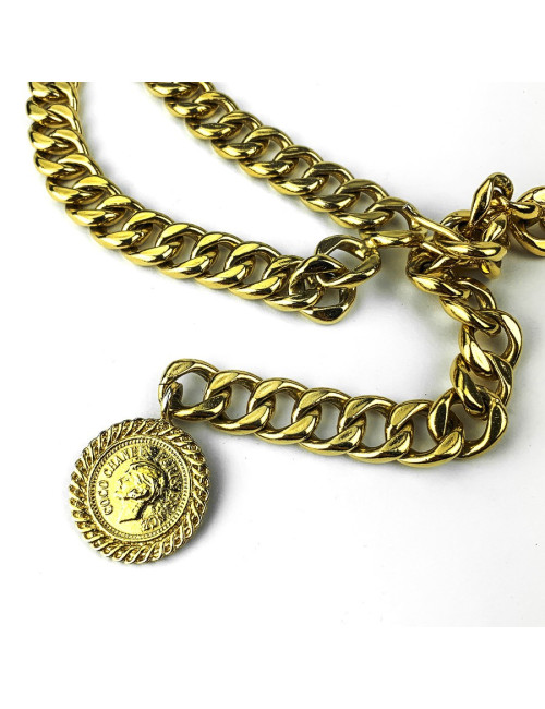 Chanel ceinture double chaine dorée vintage