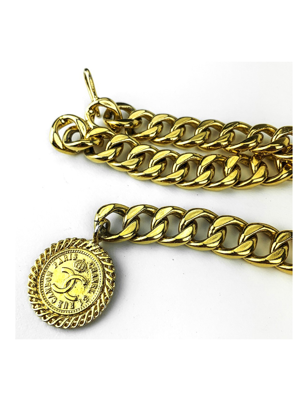 Chanel ceinture double chaine dorée vintage
