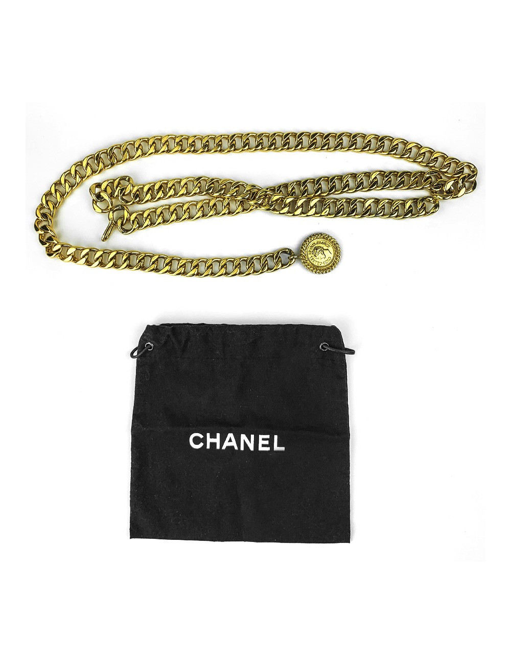Chanel ceinture double chaine dorée vintage