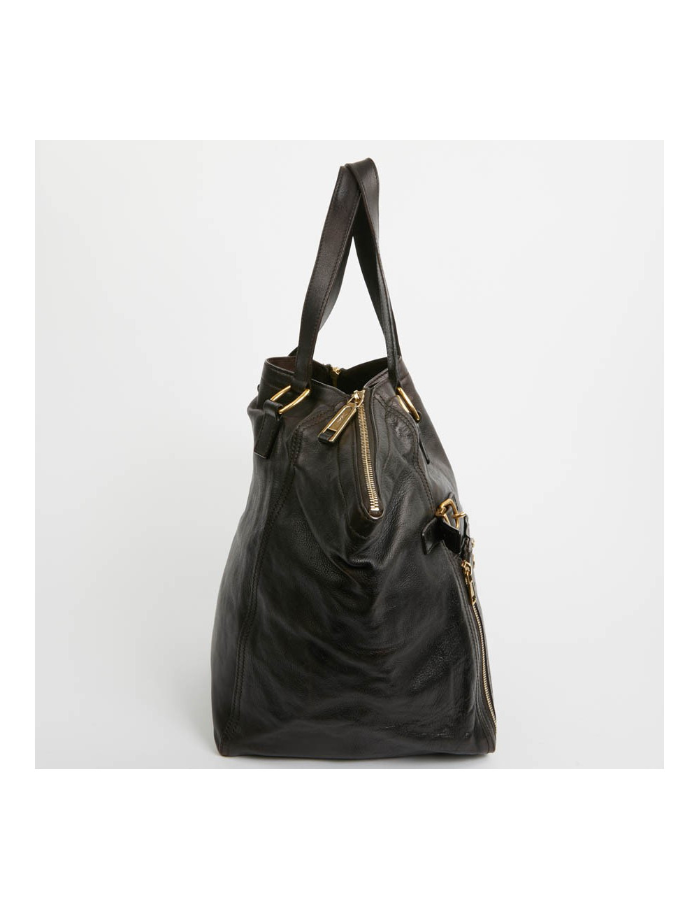 YSL Sac Downtown SAINT LAURENT cuir de veau marron