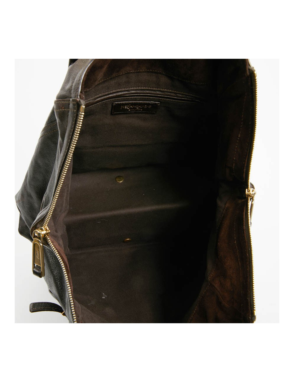 YSL Sac Downtown SAINT LAURENT cuir de veau marron