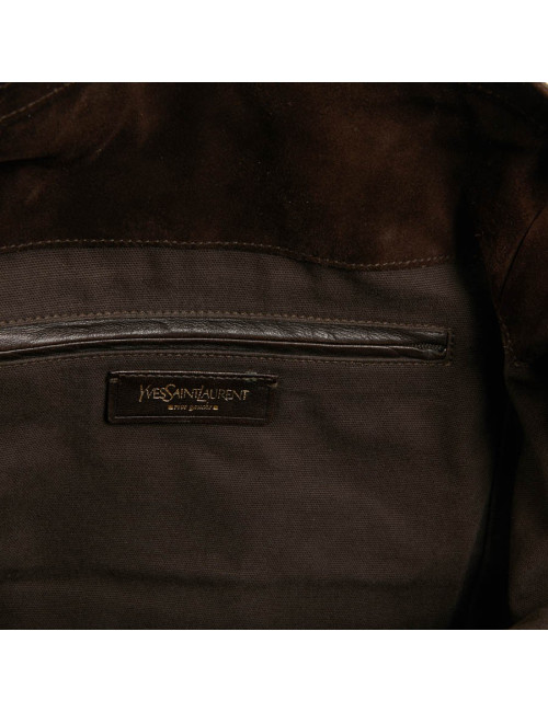 YSL Sac Downtown SAINT LAURENT cuir de veau marron