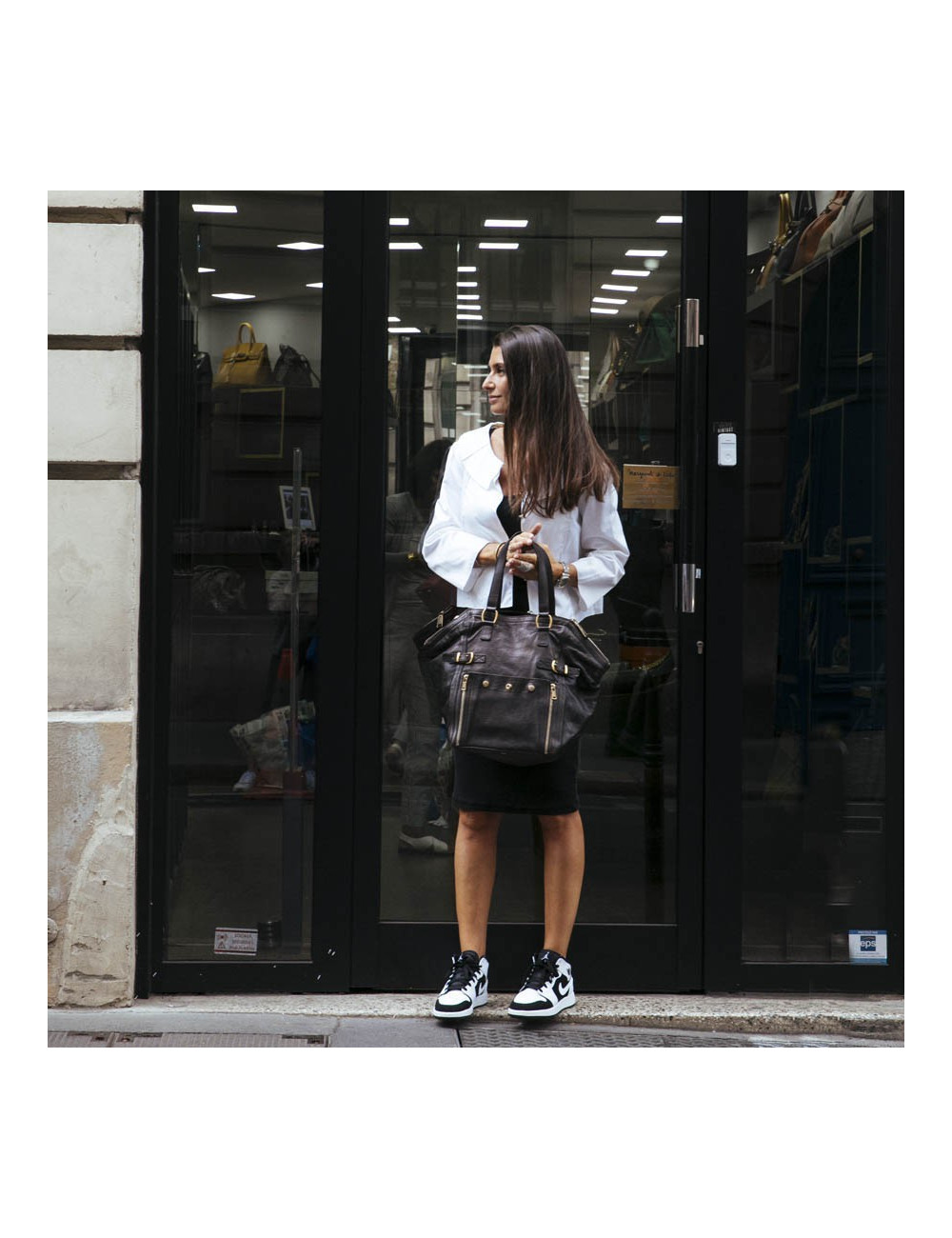 YSL Sac Downtown SAINT LAURENT cuir de veau marron