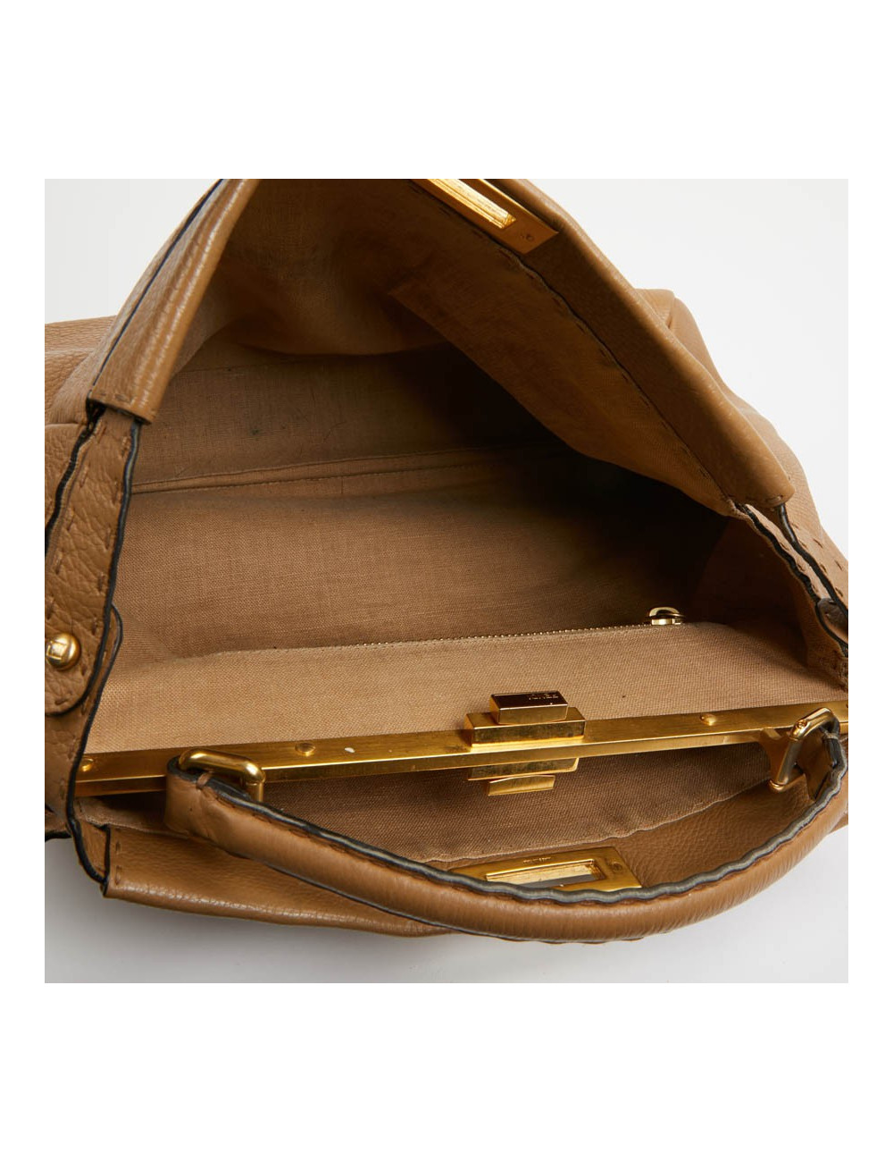 Peekaboo FENDI GM cuir grainé gold