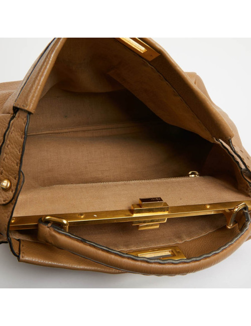 Peekaboo FENDI GM cuir grainé gold