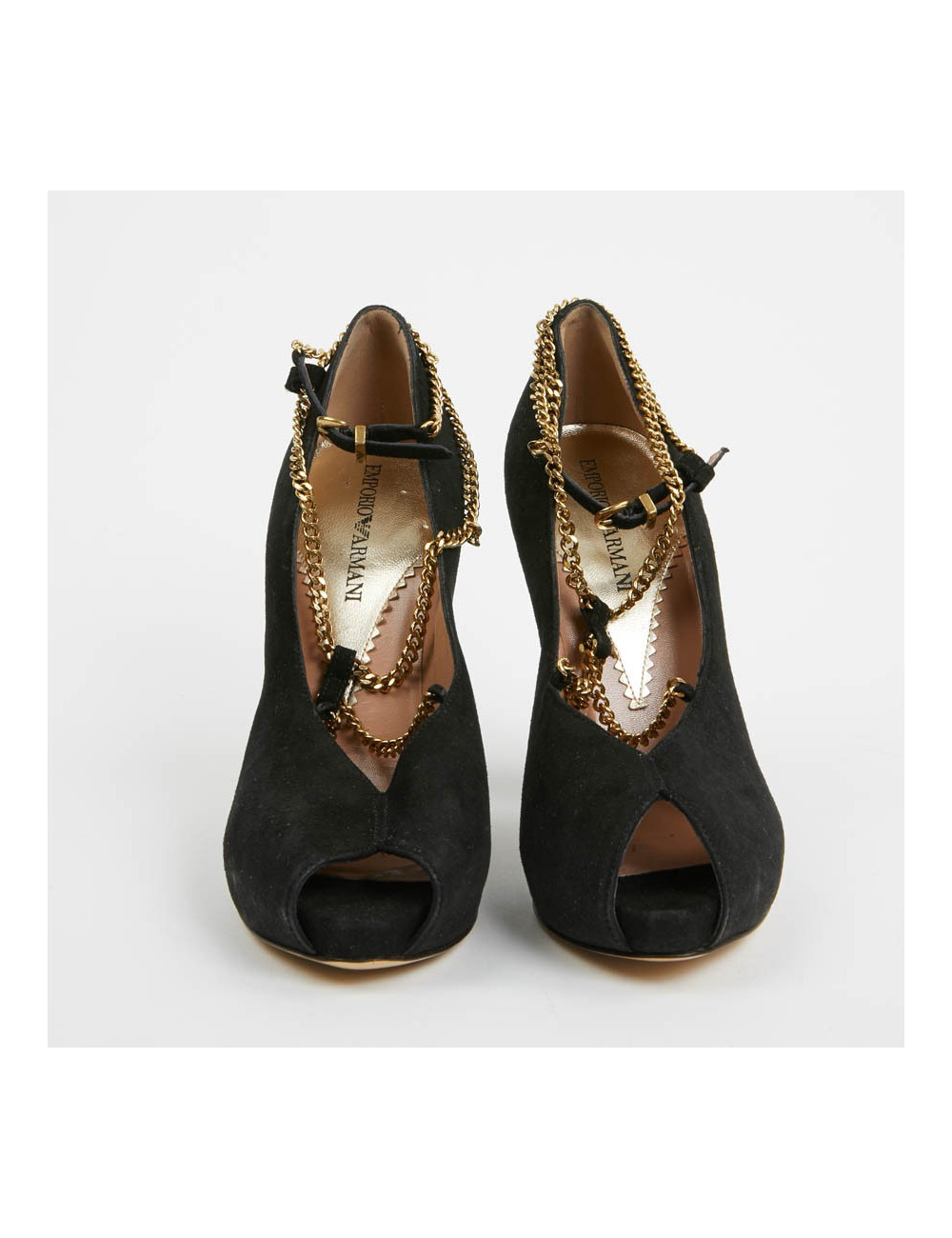Escarpins noires EMPORIO ARMANI T37 chaine dorée