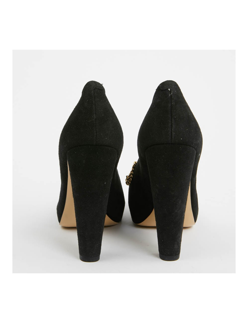 Escarpins noires EMPORIO ARMANI T37 chaine dorée