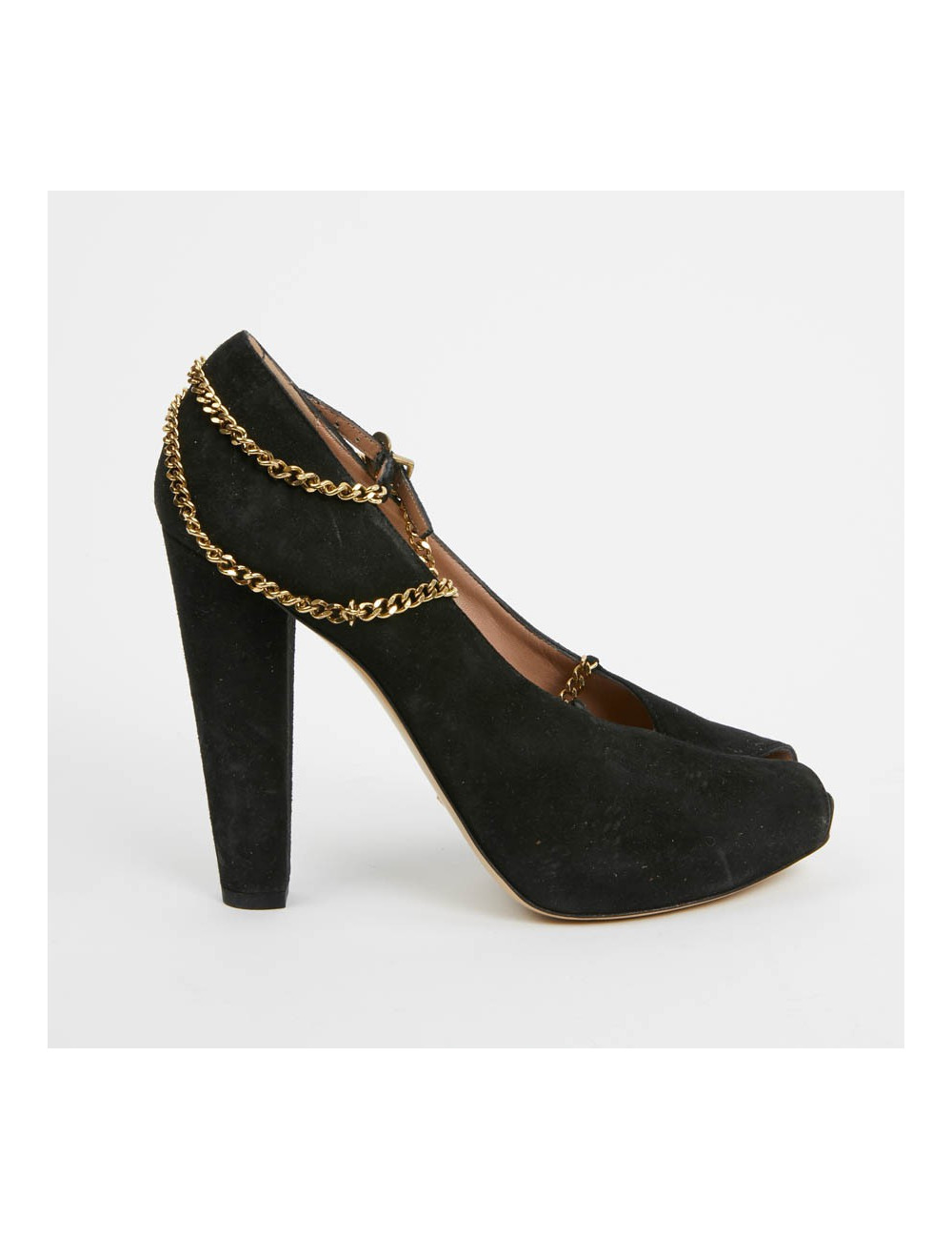 Escarpins noires EMPORIO ARMANI T37 chaine dorée