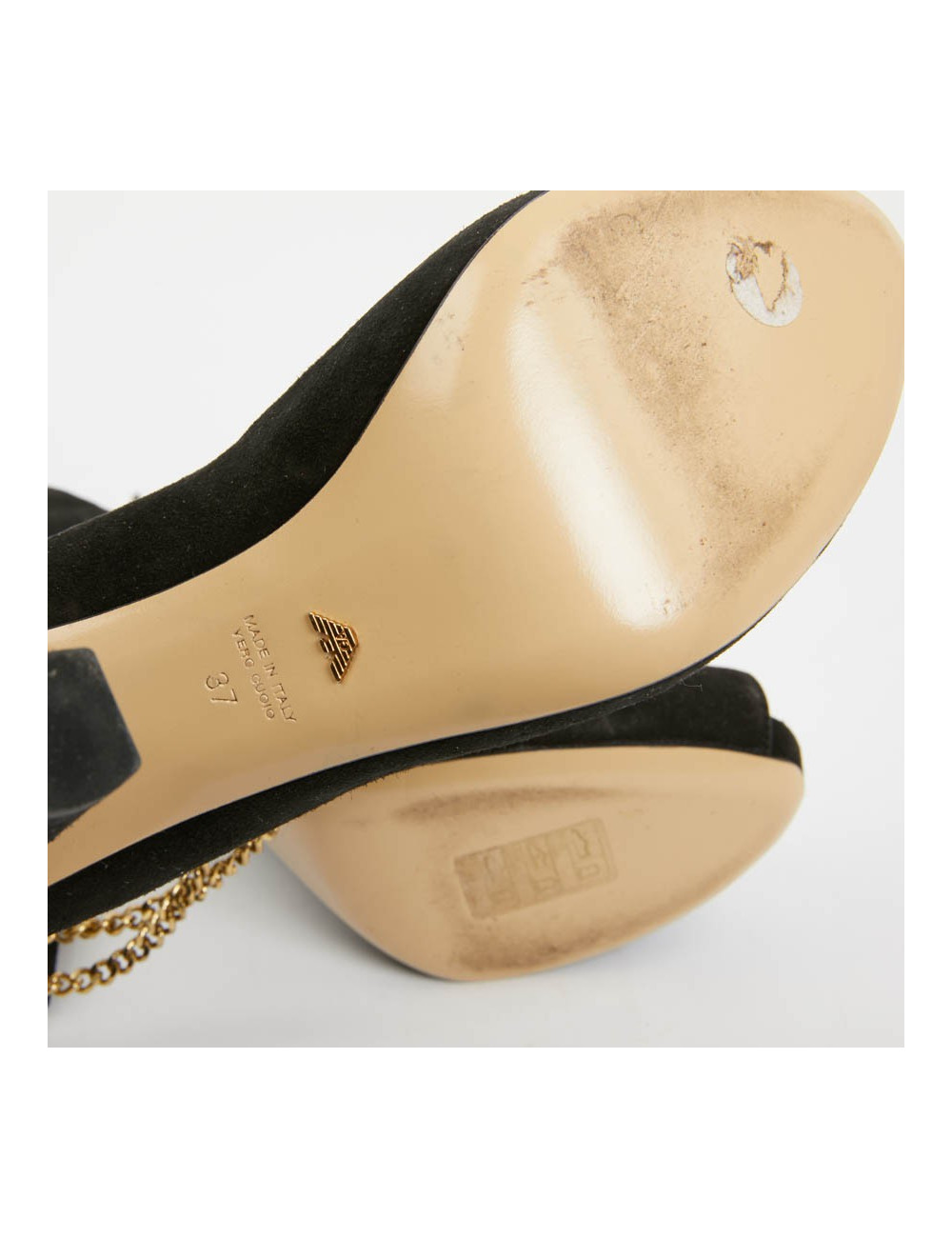 Escarpins noires EMPORIO ARMANI T37 chaine dorée