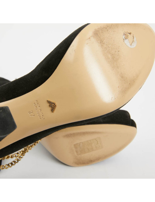 Escarpins noires EMPORIO ARMANI T37 chaine dorée