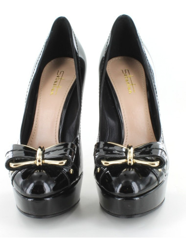 Escarpins SEBASTIAN en cuir noir verni T 38