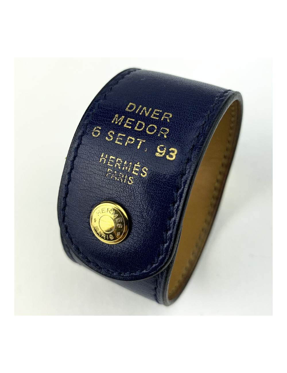 Bracelet HERMES kelly dog bleu de Prusse