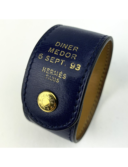 Bracelet HERMES kelly dog bleu de Prusse