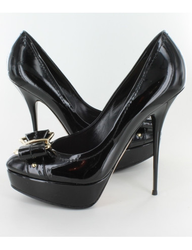 Escarpins SEBASTIAN en cuir noir verni T 38 2