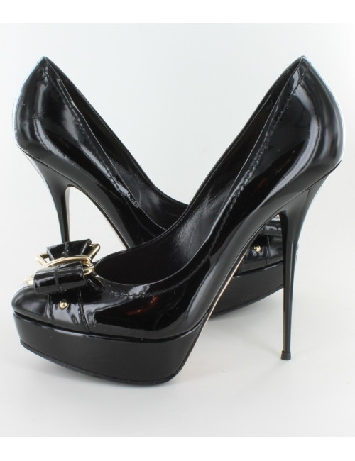 Escarpins SEBASTIAN en cuir noir verni T 38