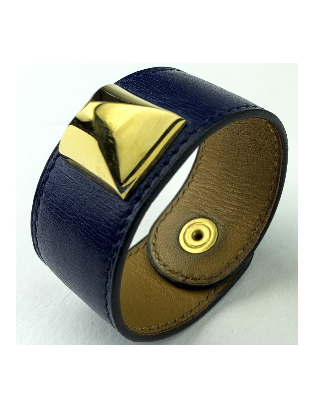 Bracelet HERMES kelly dog bleu de Prusse