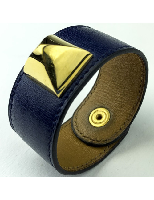 Bracelet HERMES kelly dog bleu de Prusse