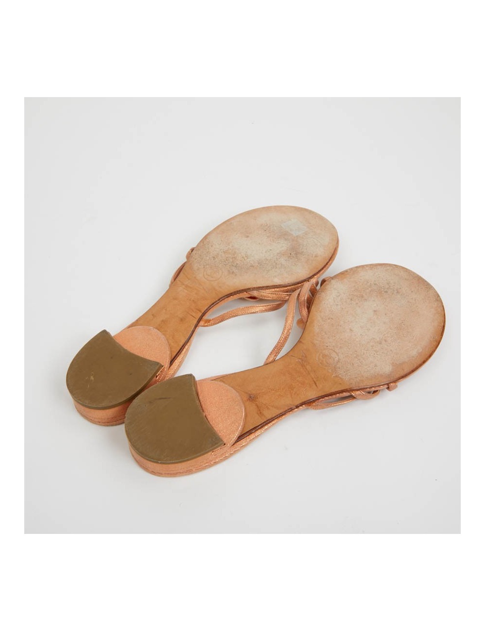 Sandales plates CHANEL T40 rose paillettes