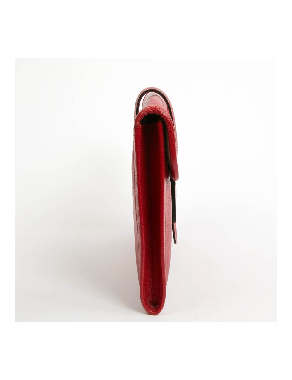 Pochette Jige HERMES cuir Courchevel rouge