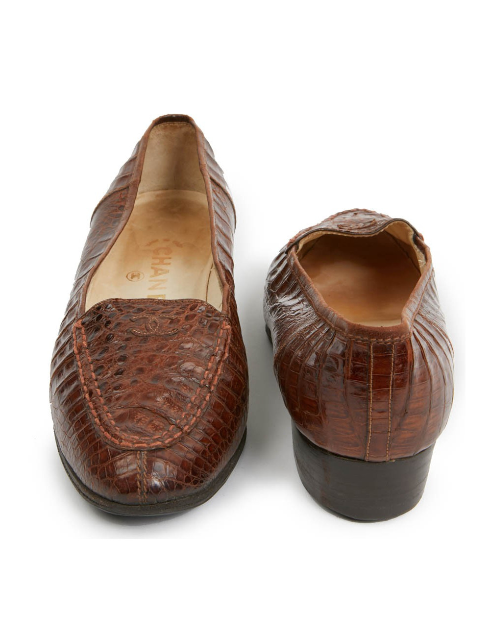 Mocassins croco marron CHANEL