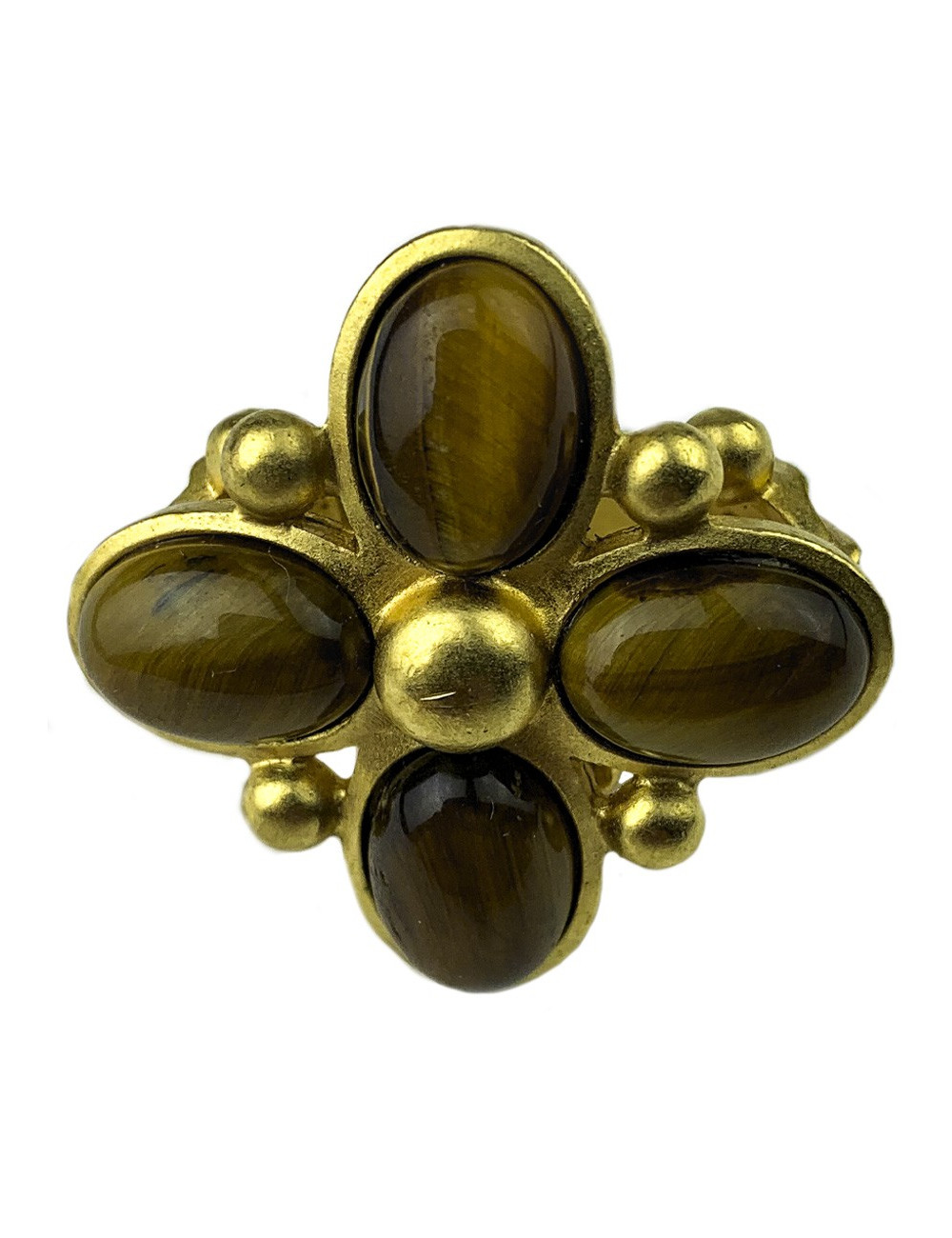 Bague DIOR dorée et oeil de tigre