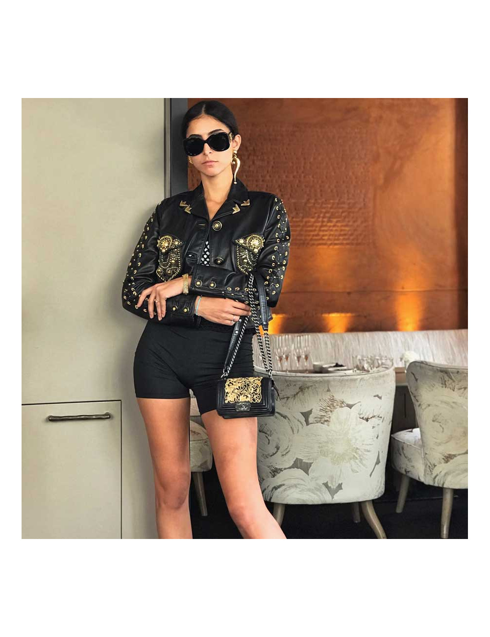 Veste cuir GIANNI VERSACE