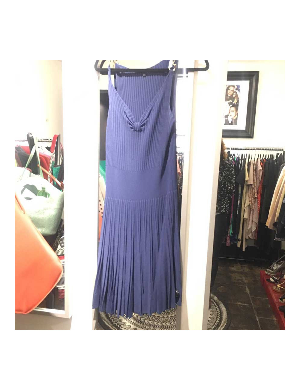 Robe GUCCI T XL plissée bleu pétrole