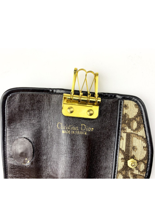 Porte-clefs CHRISTIAN DIOR toile marron