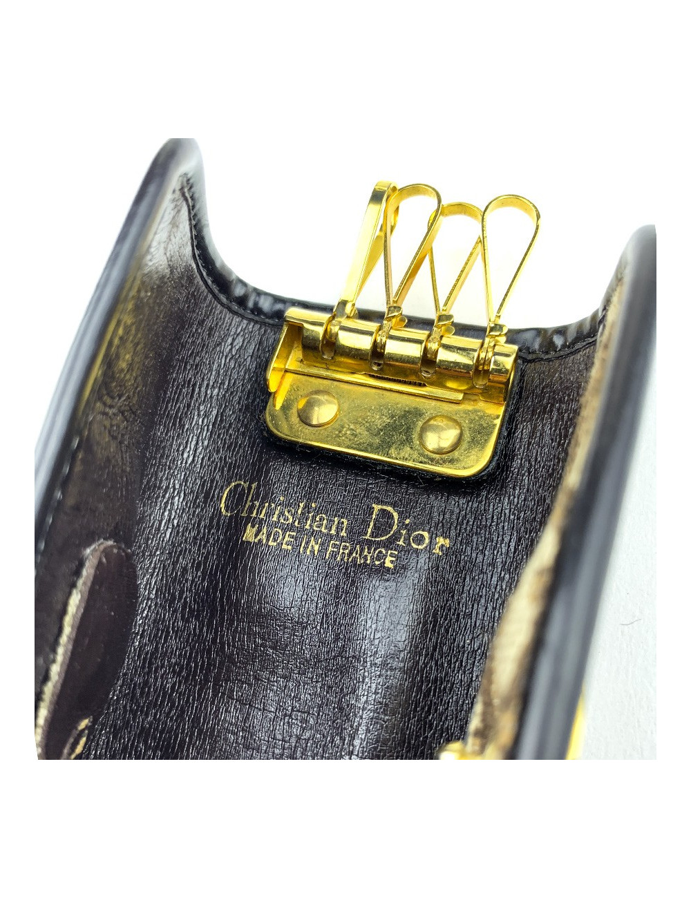 Porte-clefs CHRISTIAN DIOR toile marron