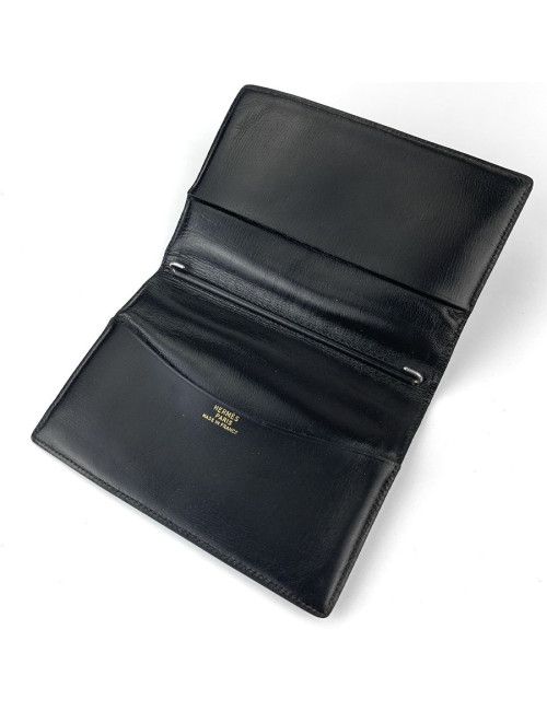 HERMES directory cover black Porosus crocodile