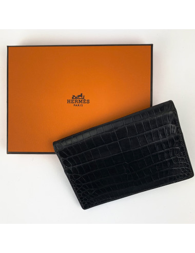 HERMES directory cover black Porosus crocodile 2