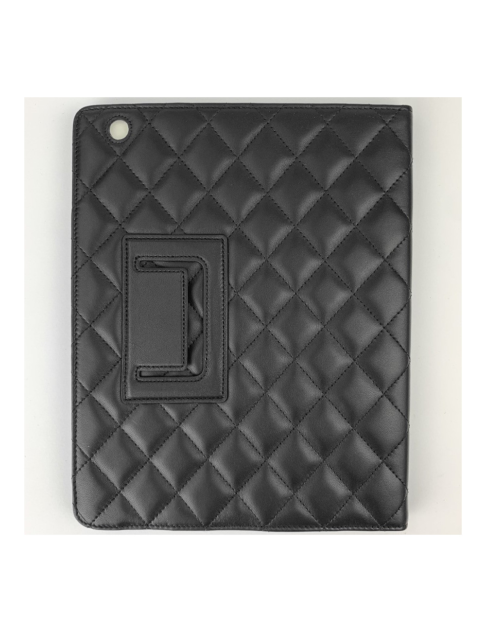 Protège IPAD CHANEL en cuir d'agneau noir