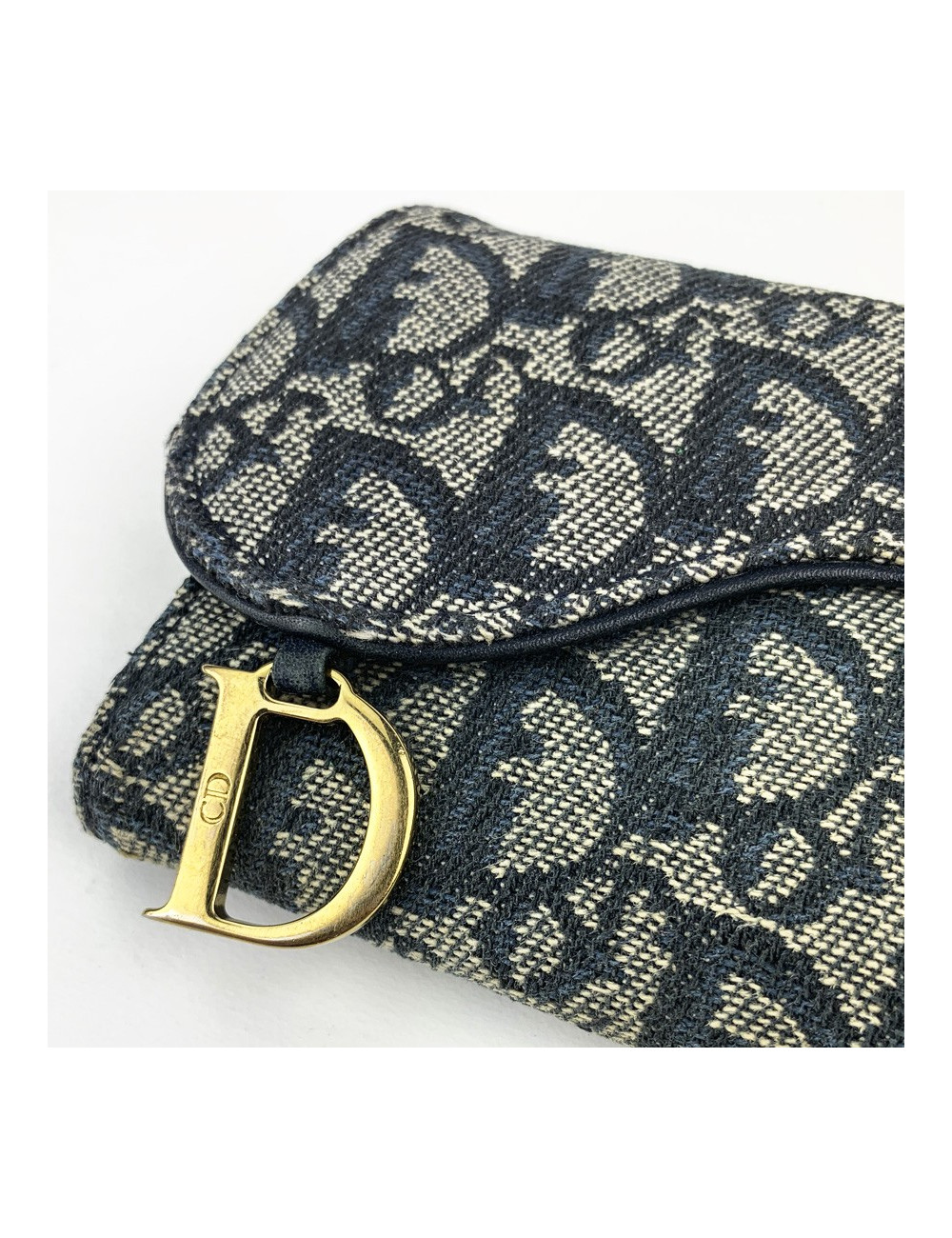 DIOR Porte monnaie toile monogram bleu Vintage