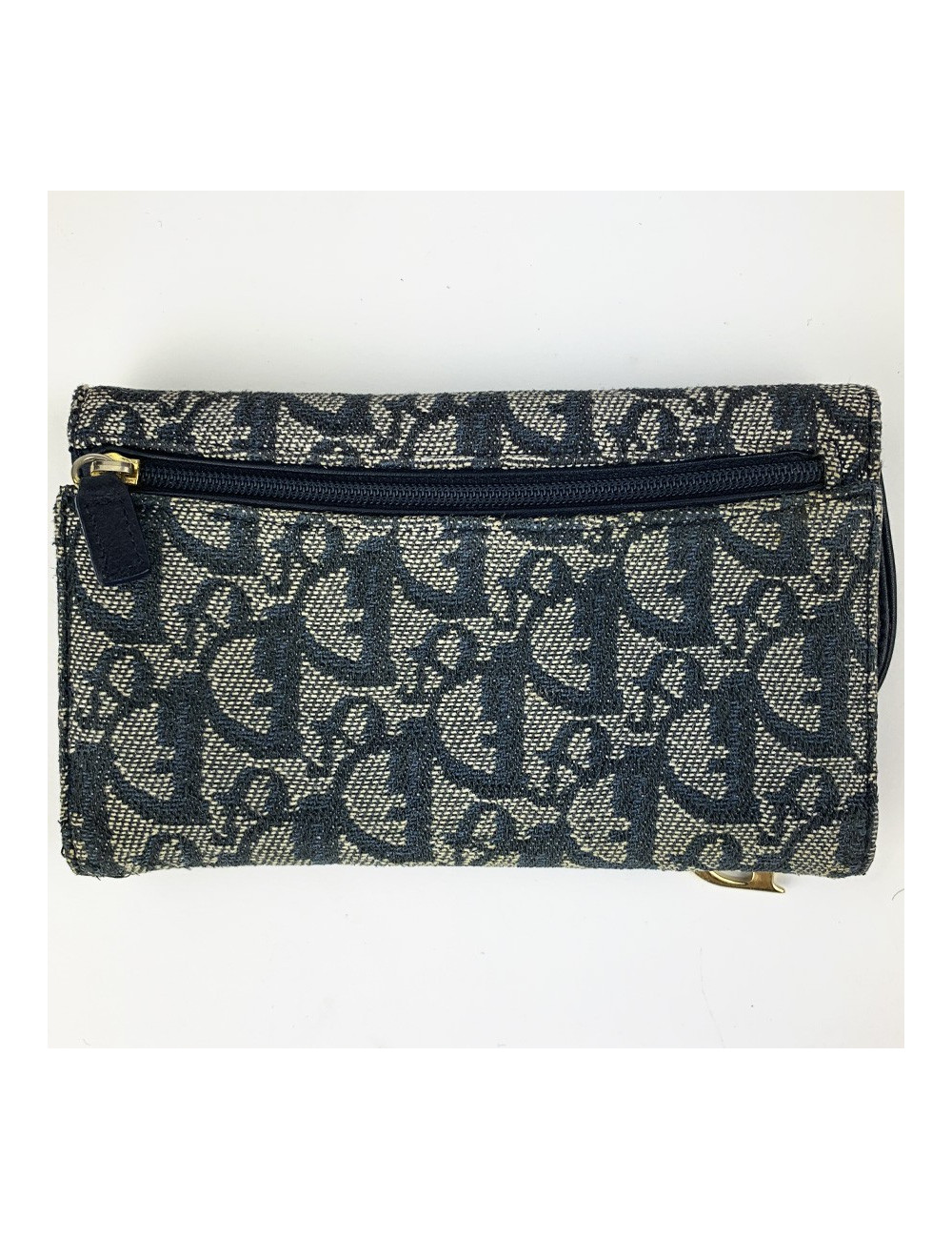 Porte monnaie DIOR toile monogram bleu Vintage