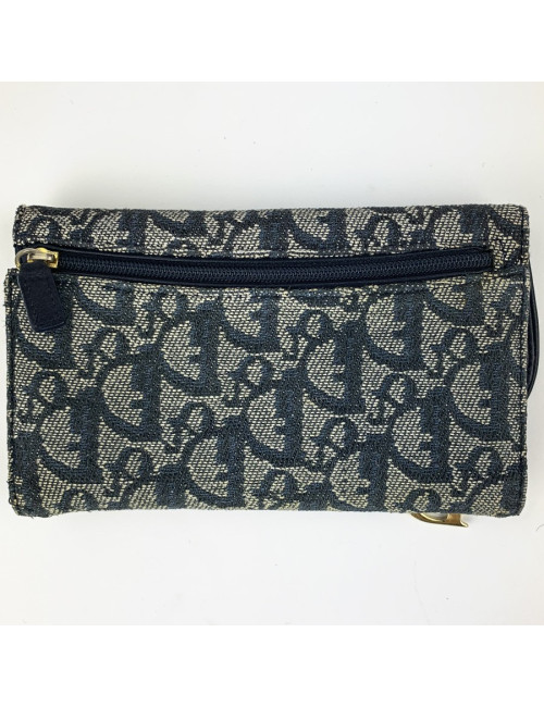DIOR Porte monnaie toile monogram bleu Vintage