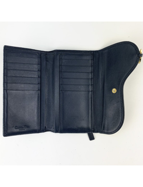 Porte monnaie DIOR toile monogram bleu Vintage
