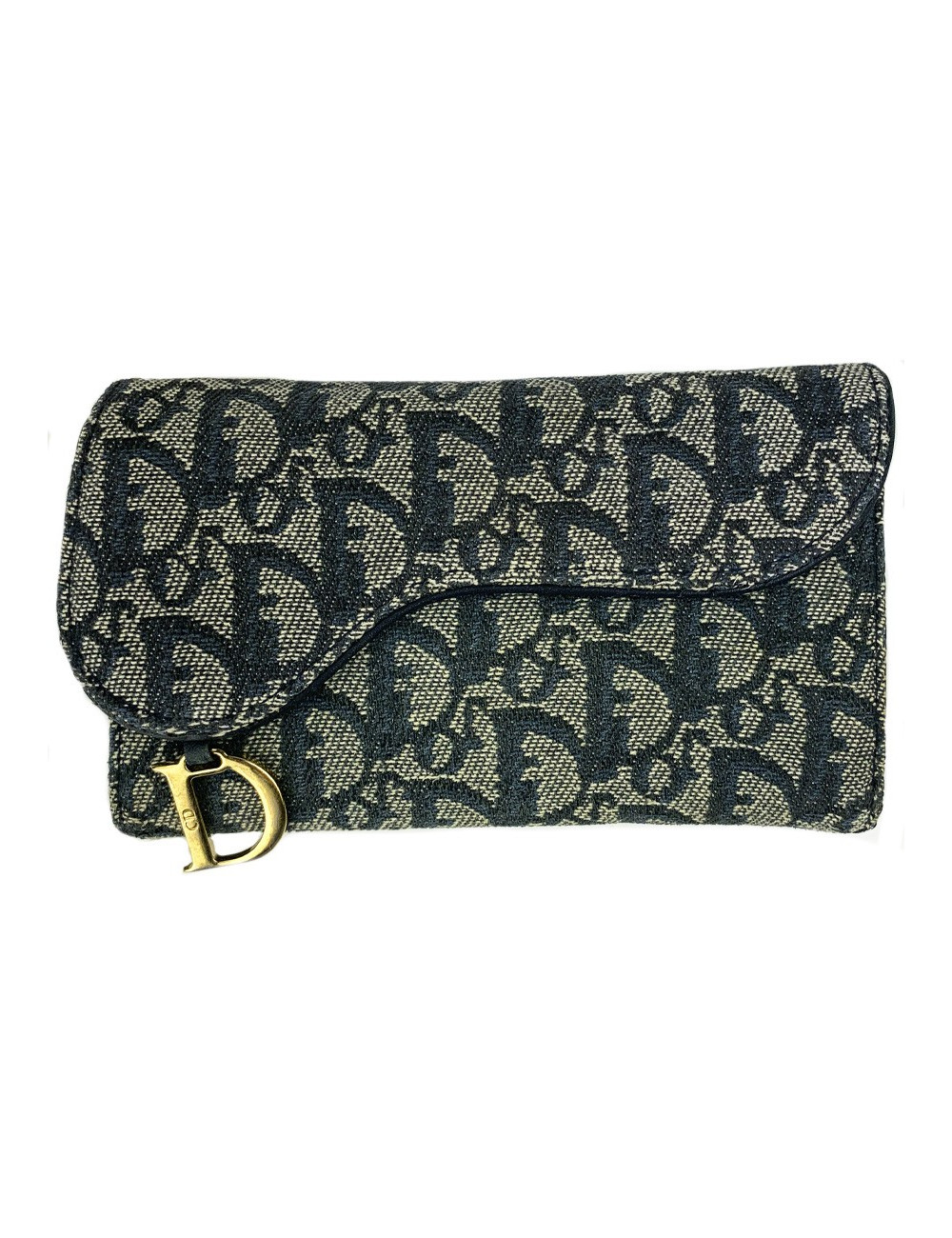 Porte monnaie DIOR toile monogram bleu Vintage