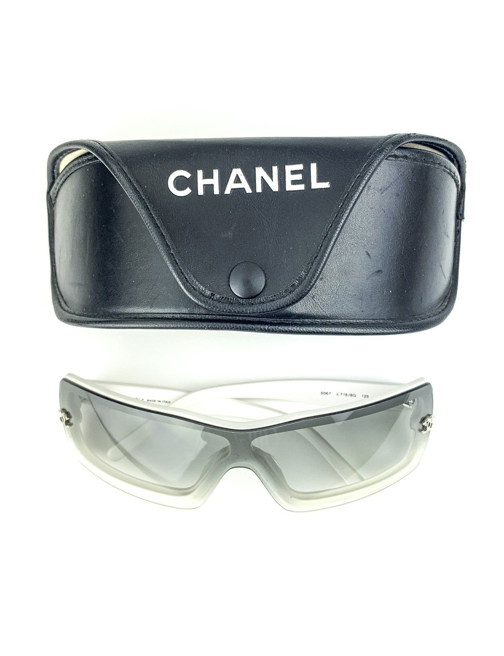 Solaires CHANEL bicolores blanches et grises